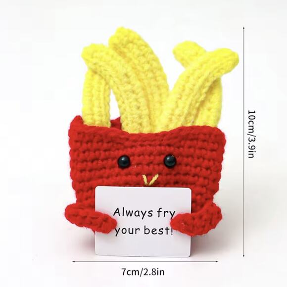 French Fry Plush – Positive Message Desk Buddy & Fast Food Encouragement Gift - Picture 3 of 6